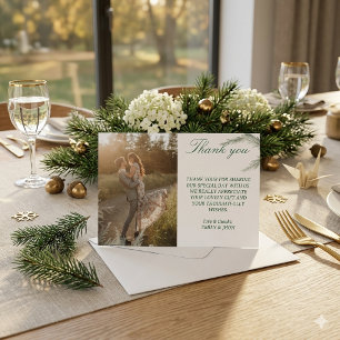 Tarjeta de agradecimiento de boda de foto simple P