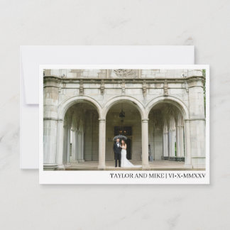 Tarjeta de agradecimiento de boda de foto simple p