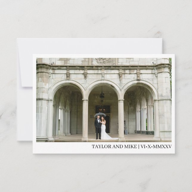 Tarjeta de agradecimiento de boda de foto simple p (Anverso)
