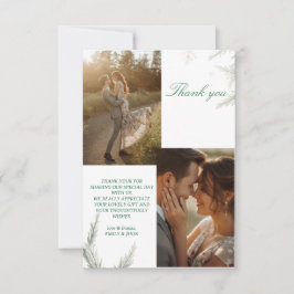 Tarjeta de agradecimiento de boda de foto simple P