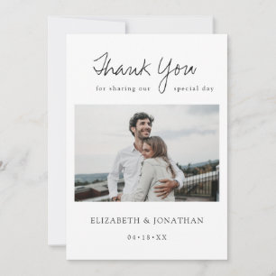 Tarjeta de agradecimiento de Boda de fotos con esc