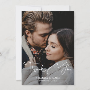 Tarjeta de agradecimiento de Boda de fotos con esc