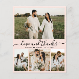 Tarjeta de agradecimiento de Boda de fotos de Rubo