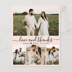 Tarjeta de agradecimiento de Boda de fotos de Rubo