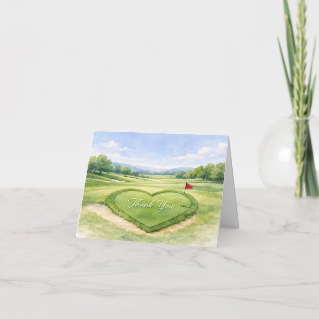 Tarjeta de agradecimiento de boda de golf (Anverso)