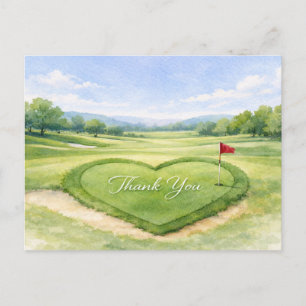 Tarjeta de agradecimiento de boda de golf