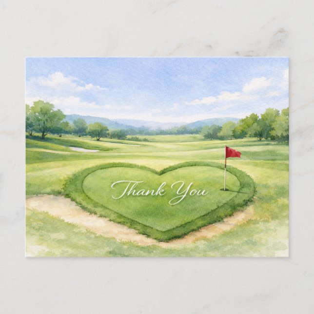 Tarjeta de agradecimiento de boda de golf (Anverso)