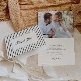Tarjeta de agradecimiento de boda de guión clásico