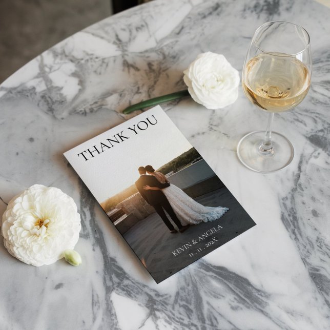 Tarjeta de agradecimiento de Boda de guiones clási (Subido por el creador)