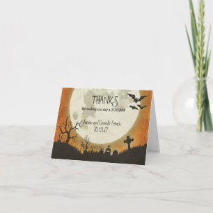 tarjeta de agradecimiento de boda de Halloween - l