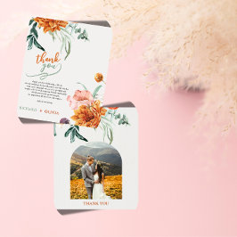 Tarjeta de agradecimiento de boda de hierba de Pam