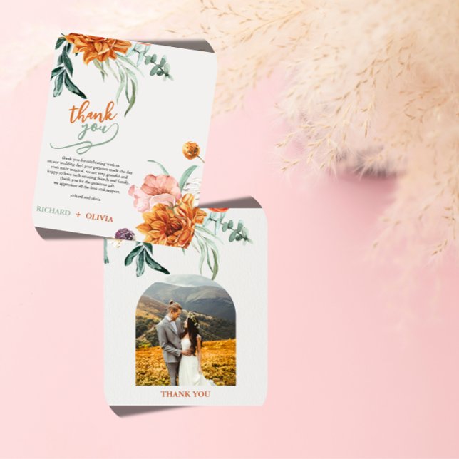 Tarjeta de agradecimiento de boda de hierba de Pam (Subido por el creador)