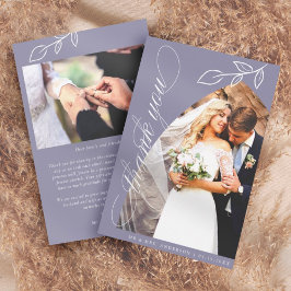 Tarjeta de agradecimiento de boda de hoja botánica