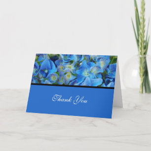 tarjeta de agradecimiento de boda de hortensia azu