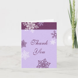 Tarjeta de agradecimiento de boda de invierno con 