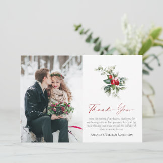 Tarjeta de agradecimiento de Boda de Invierno con