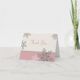 Tarjeta de agradecimiento de boda de invierno Copo