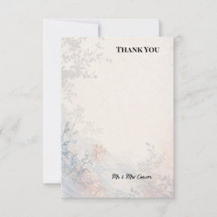 Tarjeta de agradecimiento de boda de jardín Blue C