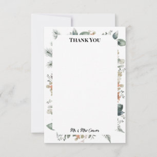 Tarjeta de agradecimiento de boda de jardín Blue C