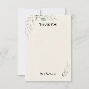 Tarjeta de agradecimiento de boda de jardín Blue C