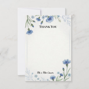 Tarjeta de agradecimiento de boda de jardín Blue C