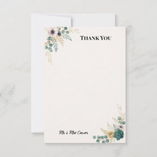 Tarjeta de agradecimiento de boda de jardín Blue C