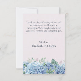 Tarjeta de agradecimiento de boda de jardín de Hor