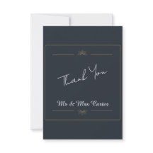 Tarjeta de agradecimiento de boda de la Marina Cel