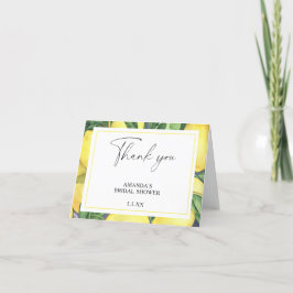 Tarjeta de agradecimiento de boda de limón cítrico