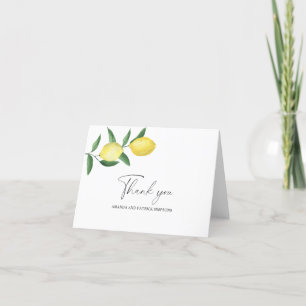 Tarjeta de agradecimiento de boda de limón cítrico
