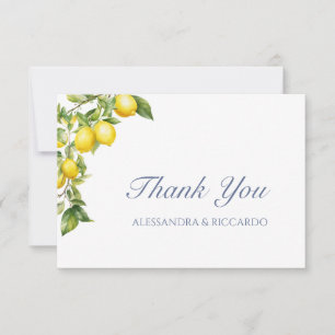 Tarjeta de agradecimiento de boda de limón italian