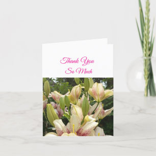 Tarjeta de agradecimiento de boda de Lirios Blanca