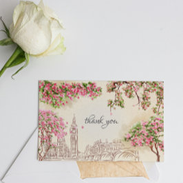 Tarjeta de agradecimiento de boda de Londres con h
