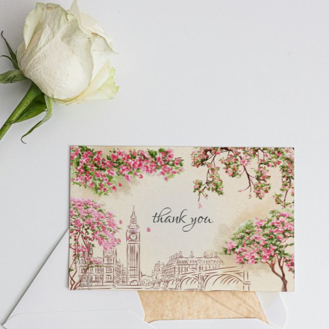 Tarjeta de agradecimiento de boda de Londres con h (Subido por el creador)