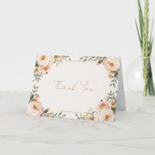 Tarjeta de agradecimiento de boda de lujo floral