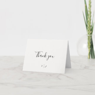 Tarjeta de agradecimiento de boda de lujo minimali