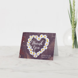 Tarjeta de agradecimiento de boda de madera rústic
