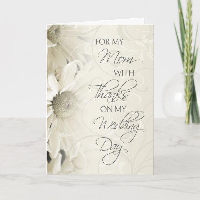 Tarjeta de agradecimiento de boda de mamá floral b (Anverso)