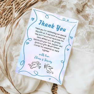 Tarjeta de agradecimiento de Boda de mano engañosa