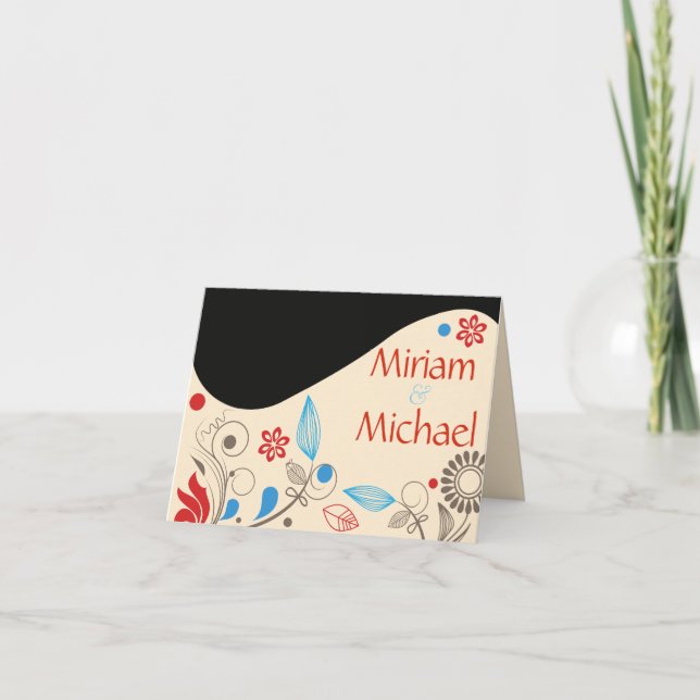 Tarjeta de agradecimiento de boda de MANO HAMSA (Anverso)