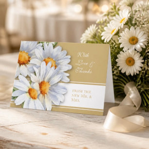 Tarjeta de agradecimiento de boda de margarita fel