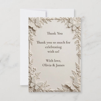 Tarjeta de agradecimiento de boda de mariposa 3D b