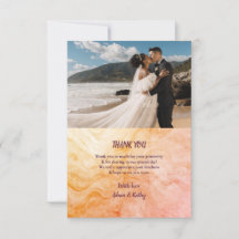 Tarjeta de agradecimiento de boda de mármol de oto