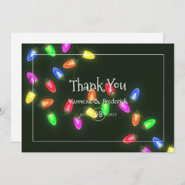 Tarjeta de agradecimiento de boda de Navidad