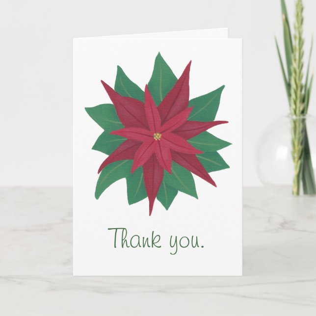 Tarjeta de agradecimiento de boda de Navidad de fl (Anverso)