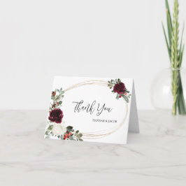 Tarjeta de agradecimiento de boda de Navidad de in