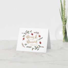 Tarjeta de agradecimiento de boda de Navidad para