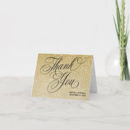 Tarjeta de agradecimiento de boda de Nochevieja de