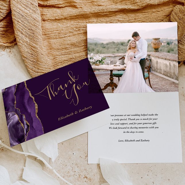 Tarjeta de agradecimiento de boda de oro de ágata  (Subido por el creador)