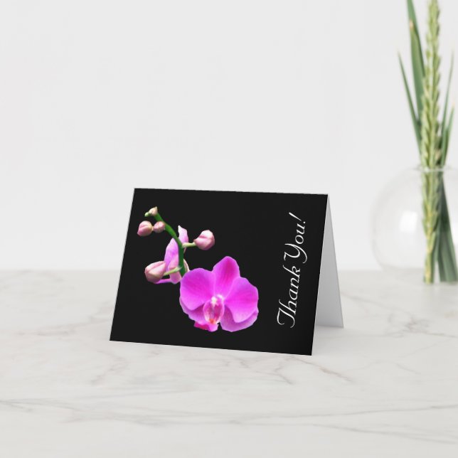 Tarjeta de agradecimiento de boda de orquídea rosa (Anverso)